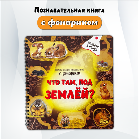 Детская книга BimBiMon с фонариком Что там, под Землёй?