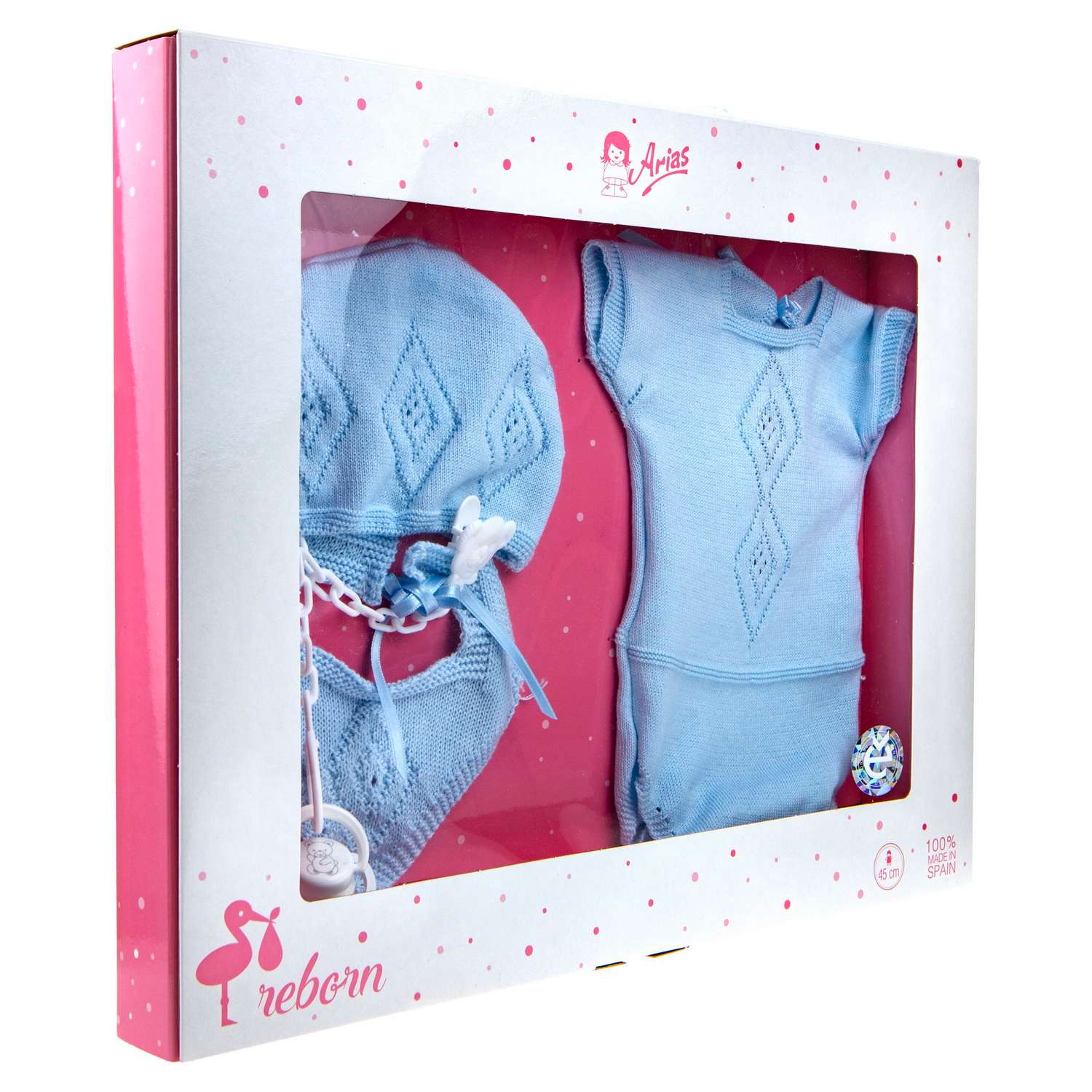 Одежда для куклы Arias 45 см голубая с цепочкой и соской Т22147 - фото 3
