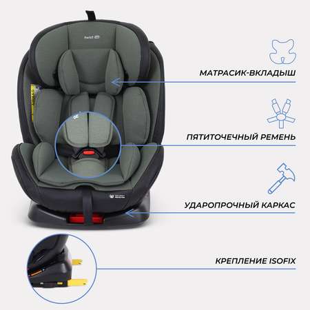 Автокресло Rant Basic Twist pro isofix Green группа 0+-1-2-3 0-36 кг