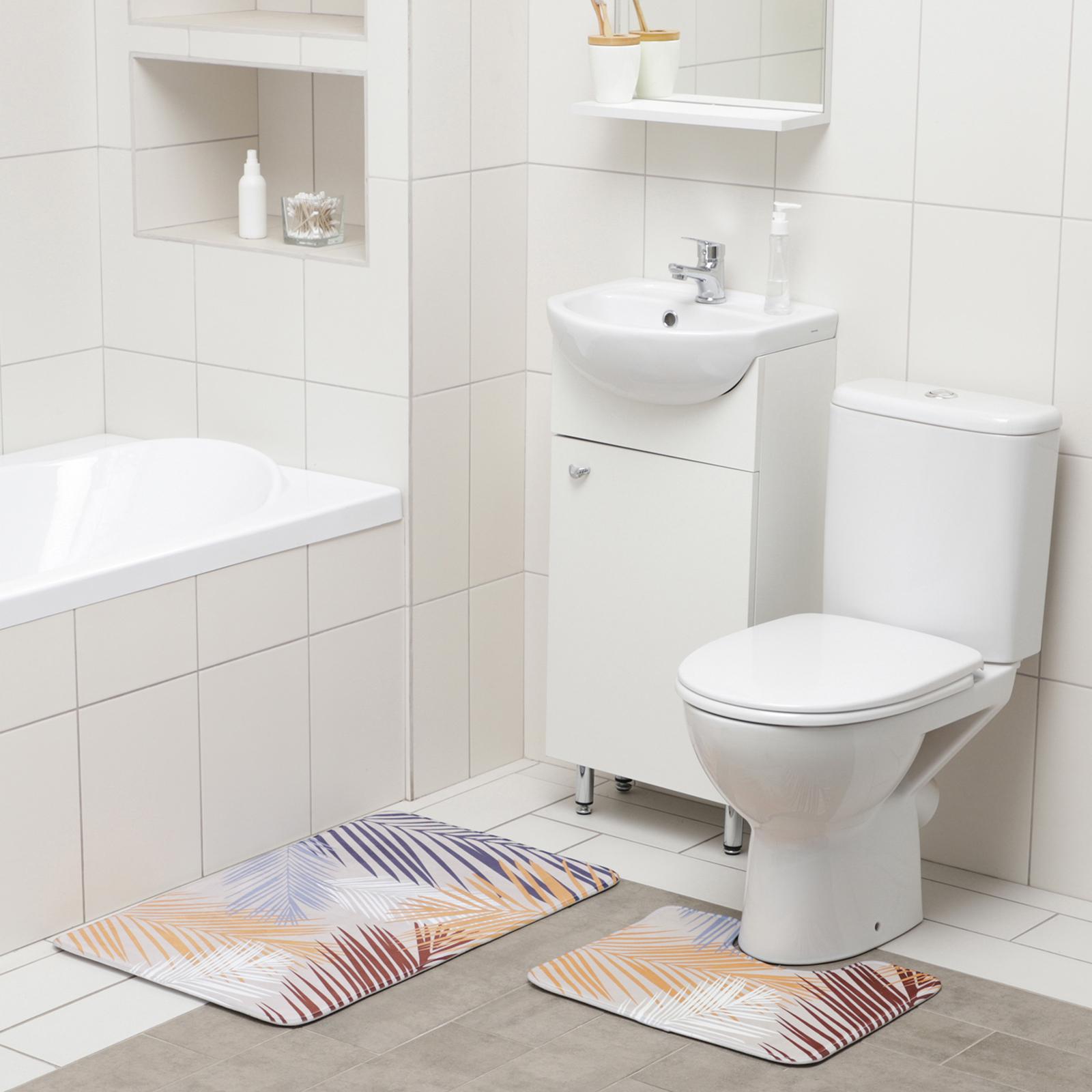 Набор ковриков Доляна для ванной и туалета «Тропический» 2 шт: 50×80 40×50 см - фото 2