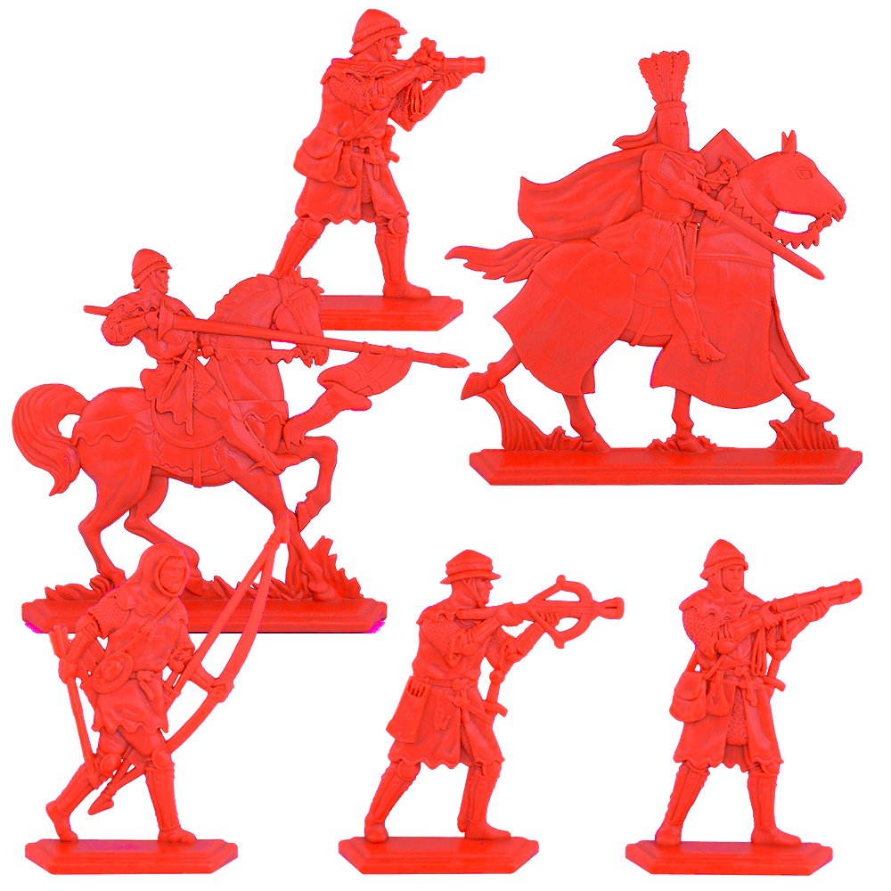Набор солдатиков Воины и Битвы Барон Аделин и его люди красный цвет - фото 1