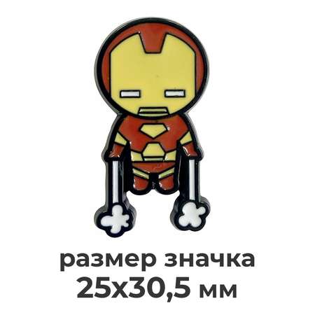 Значок металлический PrioritY фигурный Marvel Железный человек