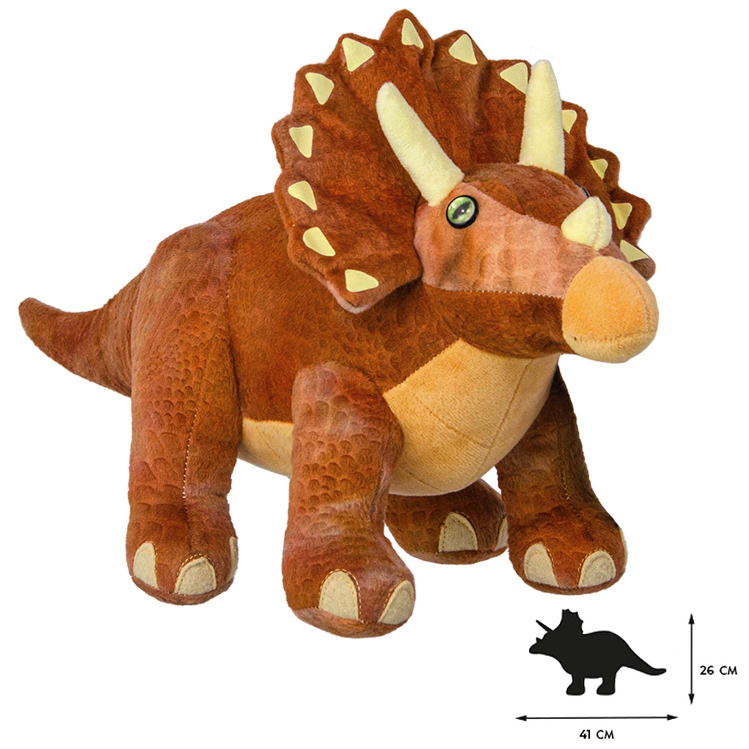 Мягкая игрушка All About Nature Динозавр трицератопс 43 см - фото 4