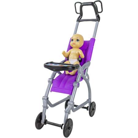 Кукла с малышом и коляской Story Game KQ117A/черный