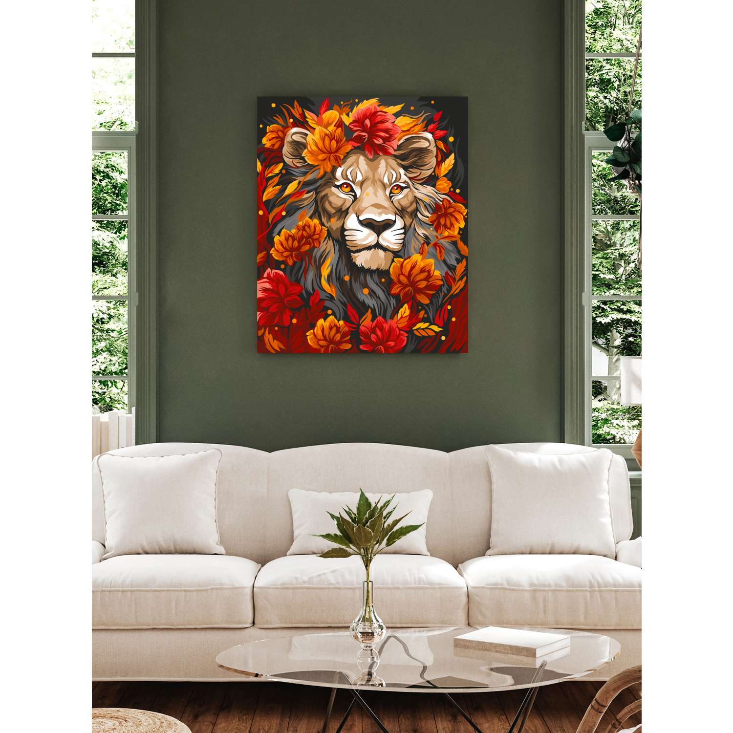 Картина по номерам Art sensation холст на подрамнике 40х50 см Огненный лев - фото 3