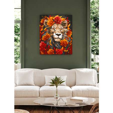 Картина по номерам Art sensation холст на подрамнике 40х50 см Огненный лев