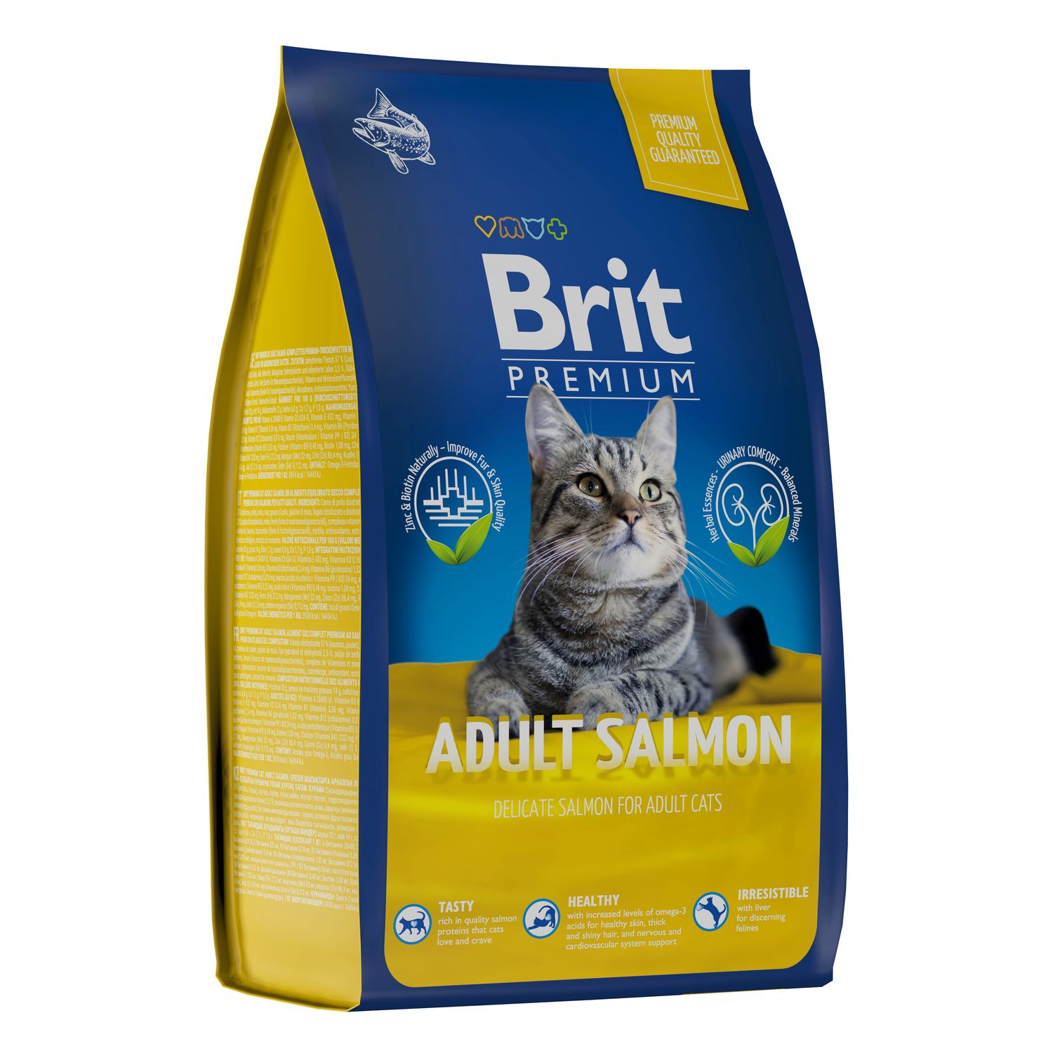 Корм для кошек Brit 400г Premium Cat Adult Salmon с лососем сухой купить по  цене 307 ₽ с доставкой в Москве и России, отзывы, фото