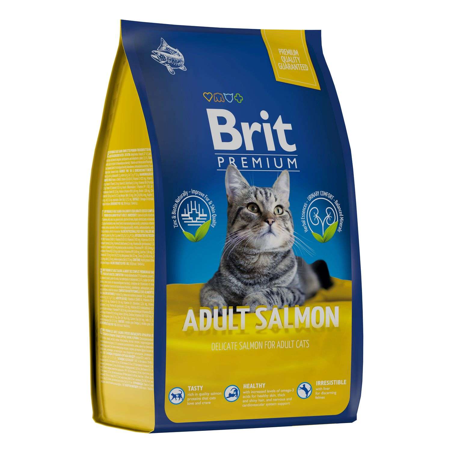 Корм для кошек Brit 400г Premium Cat Adult Salmon с лососем сухой - фото 1