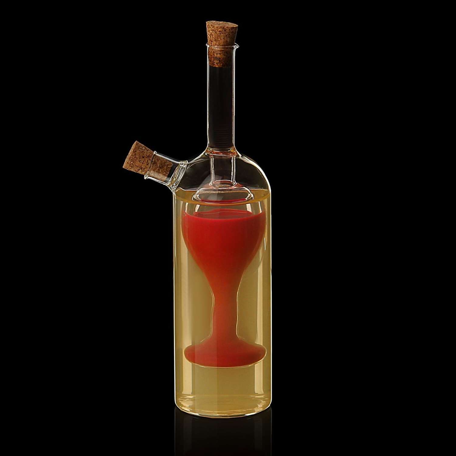 Бутыль Sima-Land стеклянная для соусов и масла 2 в 1 «Фьюжн. Песочные часы» 400/100 мл 10×6 5×15 см - фото 4