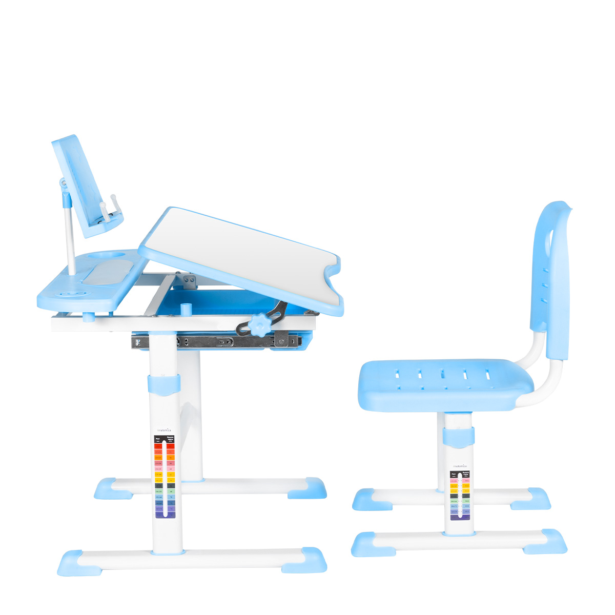 Комплект парта + стул Anatomica Avgusta белый/голубой - фото 4