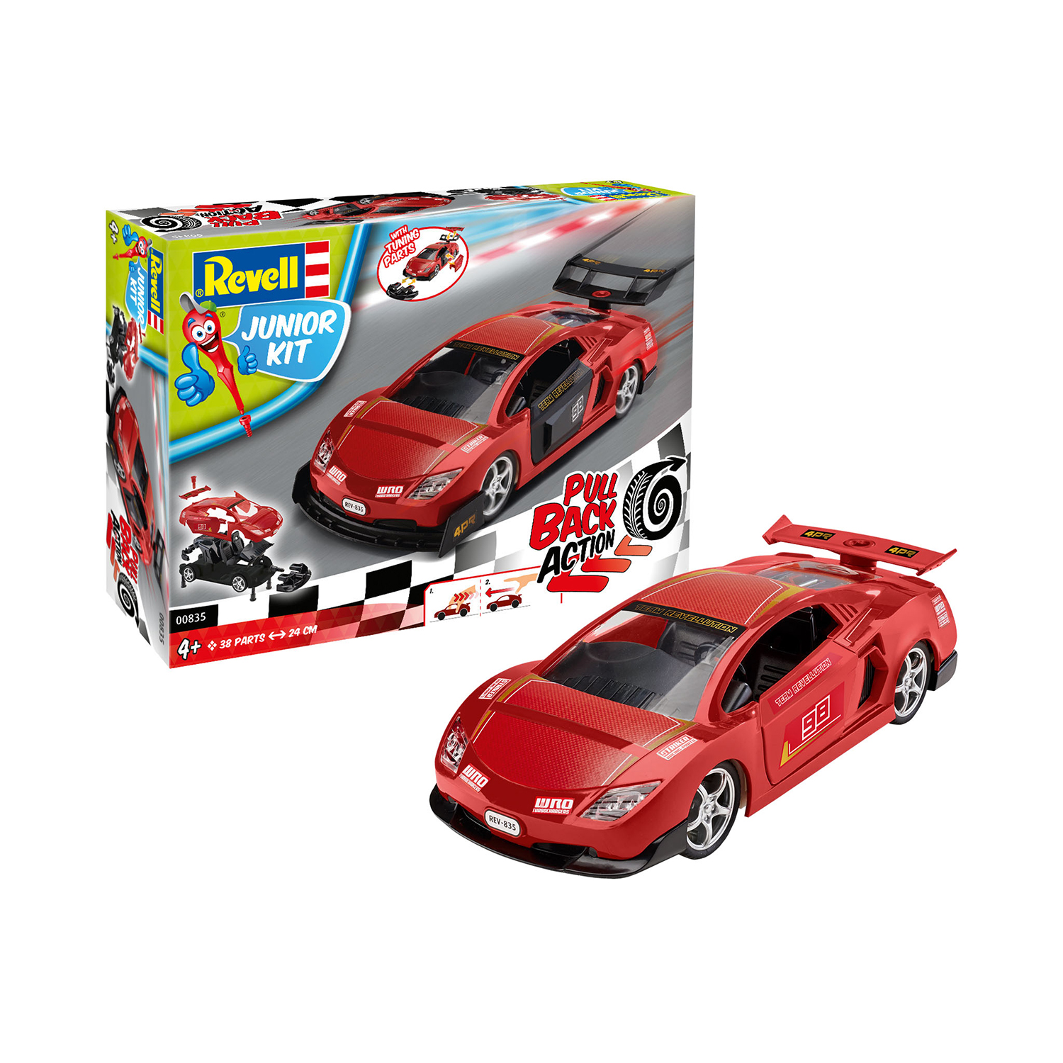 Сборная модель Revell Гоночный автомобиль Junior kit Pull Back Racing Car  красный купить по цене 3368 ₽ в интернет-магазине Детский мир