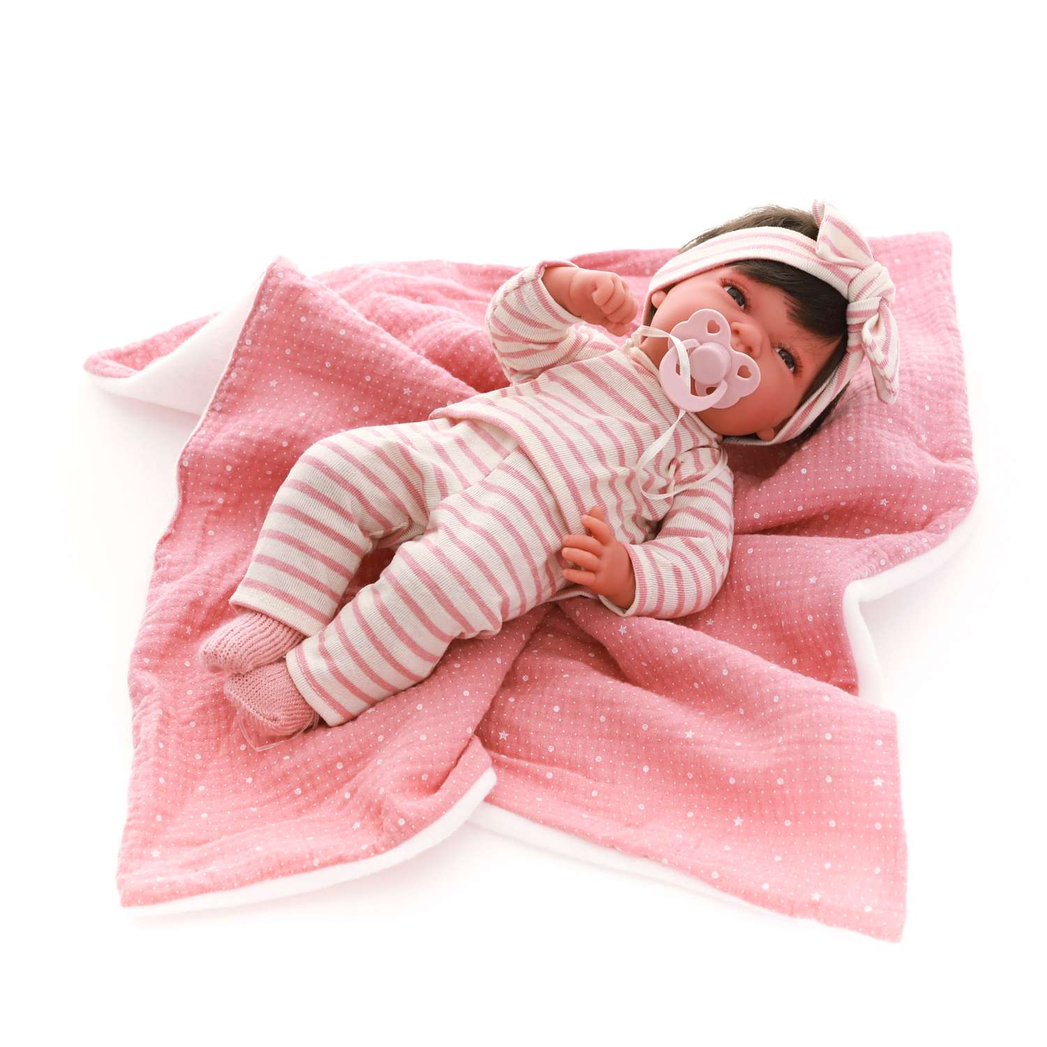 Кукла пупс Antonio Juan Тонета в розовом 33 см виниловая 60146 - фото 1
