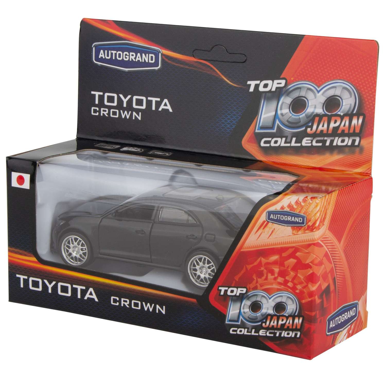 Машинка AUTOGRAND Toyota Crown черная металлическая с инерционным механизмом 12 см 78259 - фото 3