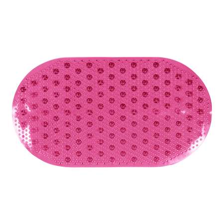 Коврик FOVERO для ванной SPA прозрачный Горошек 67х36см розовый