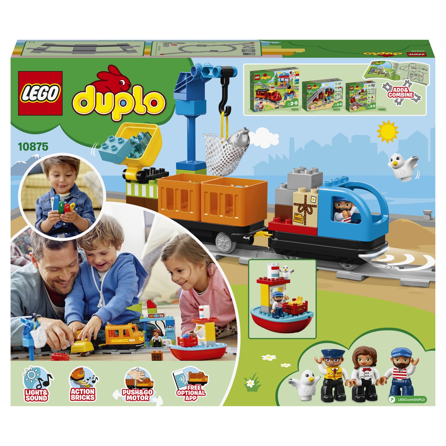 Конструктор LEGO DUPLO Town Грузовой поезд (10875) купить по цене 8999 ₽ в  интернет-магазине Детский мир