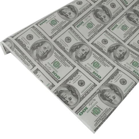 Бумага упаковочная Riota крафтовая денежные купюры Доллары 0.7х10 м 1 шт
