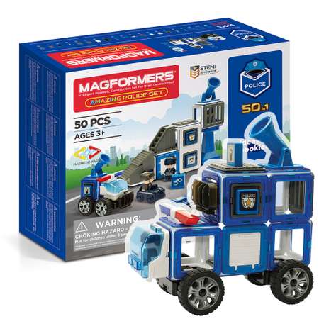 Магнитный конструктор MAGFORMERS Amazing Police Set 50 деталей