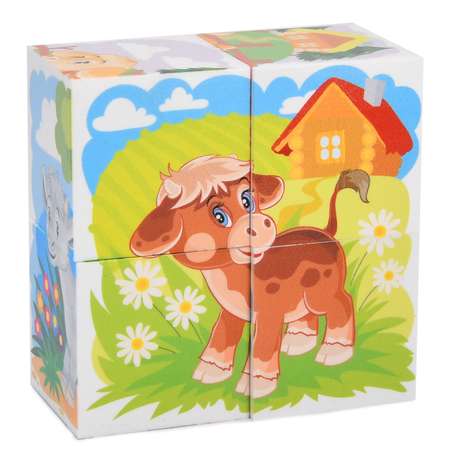 Кубики Десятое королевство Домашние животные. Малыши (без обклейки) 4шт