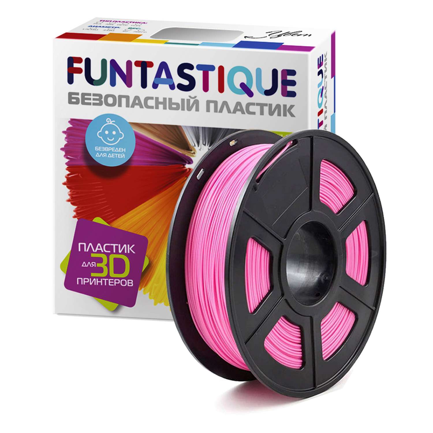 Пластик FUNTASTIQUE в катушке Розовый / PLA 1.75 мм 1 кг - фото 1