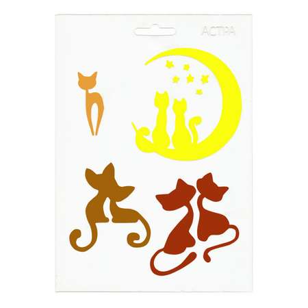 Трафарет пластиковый Astra&Craft многоразовый для декорирования рисования творчества А5 Лунный кот