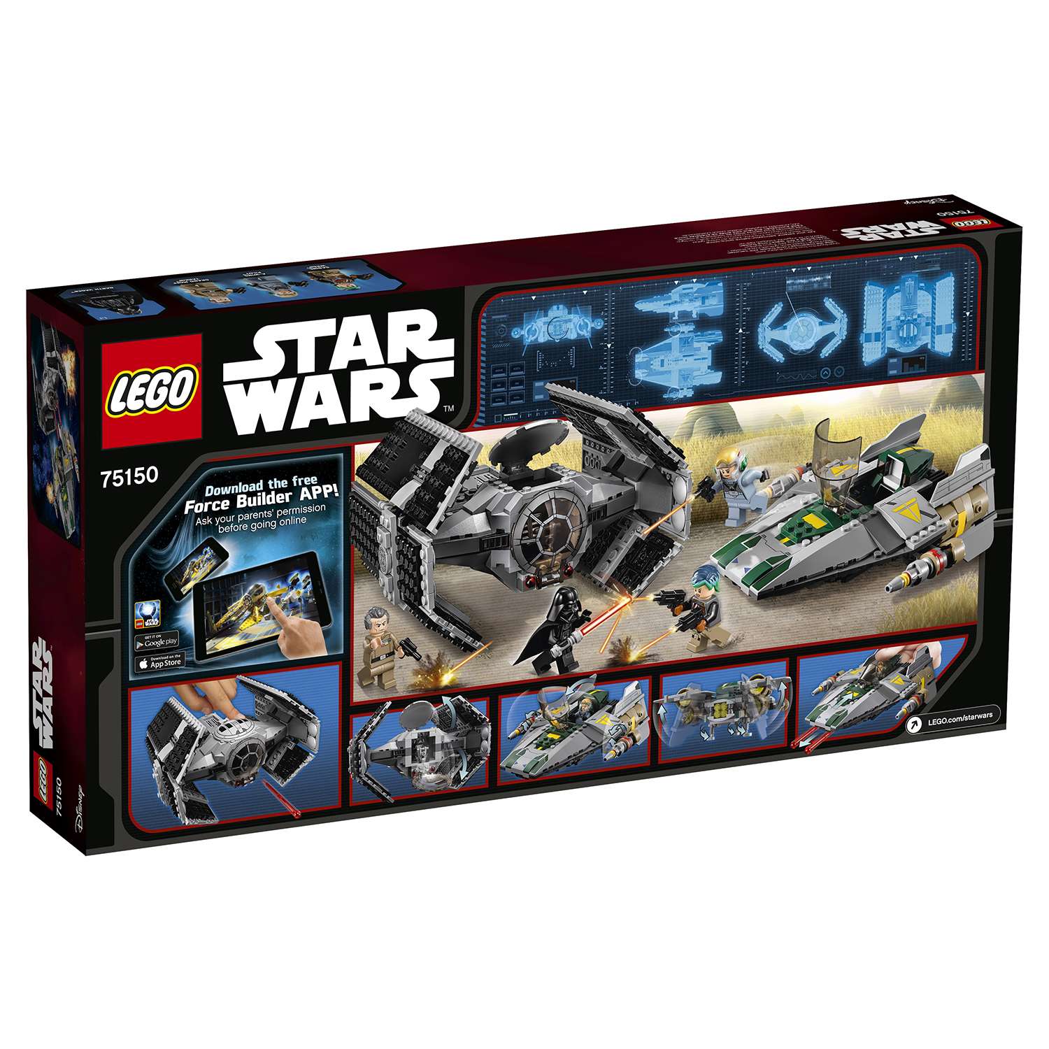 Конструктор LEGO Star Wars TM Усовершенствованный истребитель СИД Дарта Вейдера против Звёздного Истребителя A-Wing (75150) - фото 3