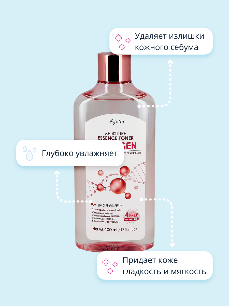 Тонер для лица Esfolio Collagen увлажняющий 400 мл - фото 3