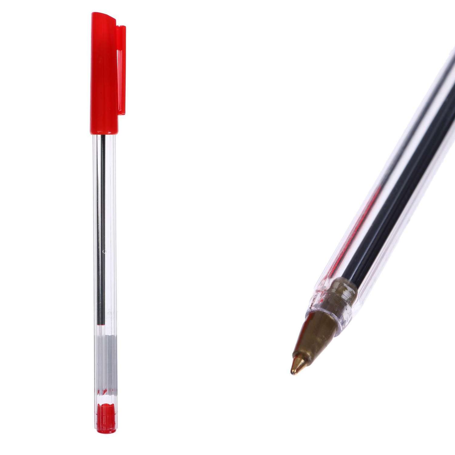 Ручка Calligrata 0.7 мм красный корпус прозрачный - фото 4