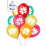 Набор воздушных шаров Riota с рисунком Цветы ромашки 35 см 15 шт