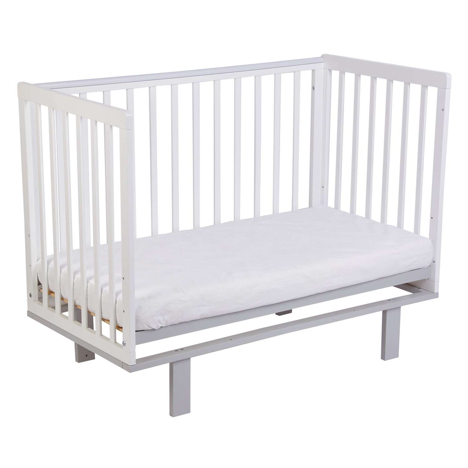 Детская кроватка Polini kids прямоугольная, (серый, белый) - фото 25