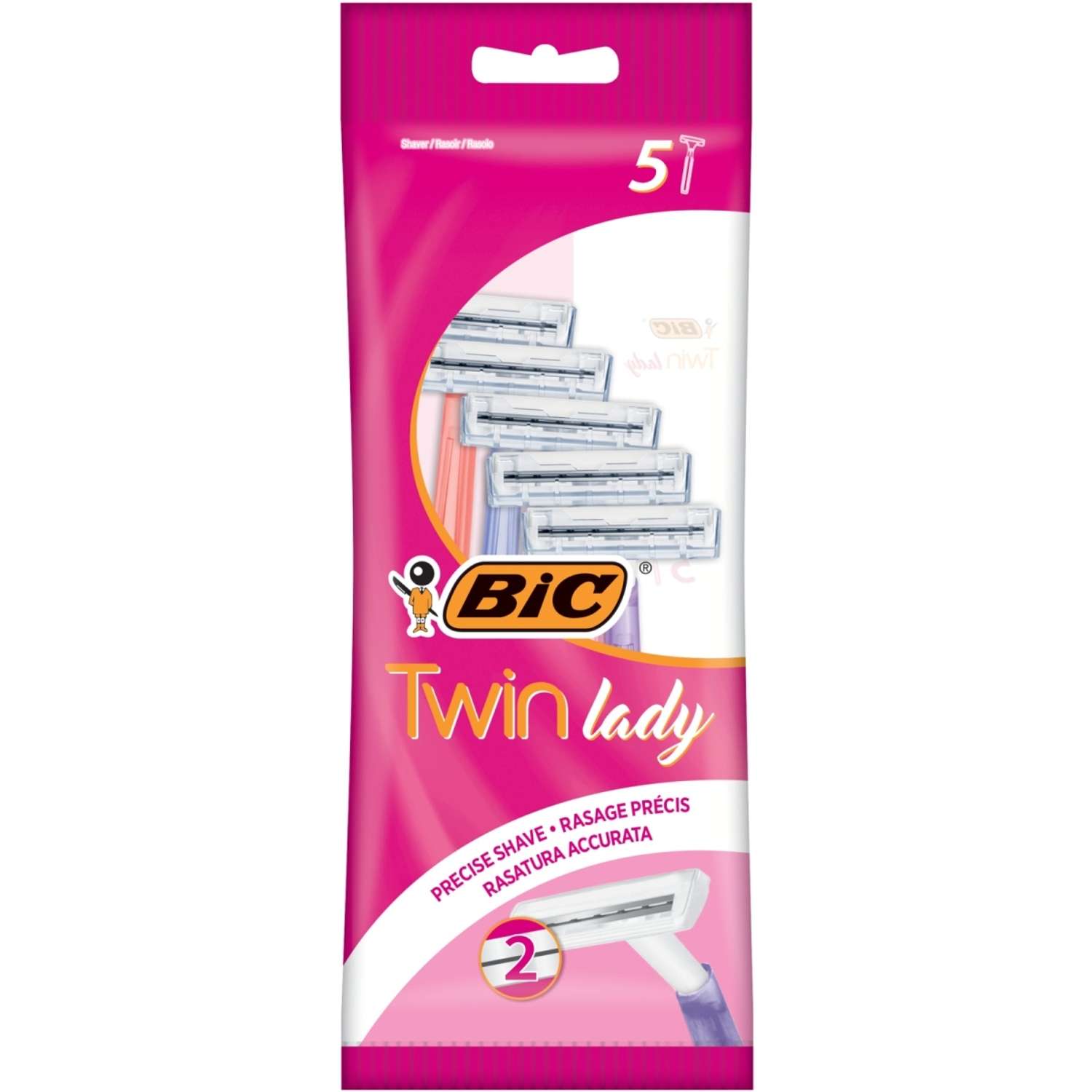 Набор бритв BIC одноразовых Twin Lady 5 шт - фото 1