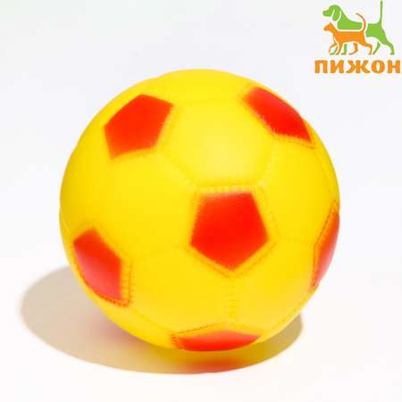 Игрушка Пижон пищащая «Мяч Футбол» для собак 6.2 см жёлтая