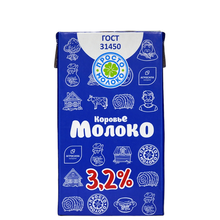 Молоко питьевое Просто молоко ультрапастеризованное 3.2% 970мл