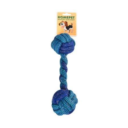 Игрушка для собак Homepet Seaside Гантель из каната 25см Синий-Голубой
