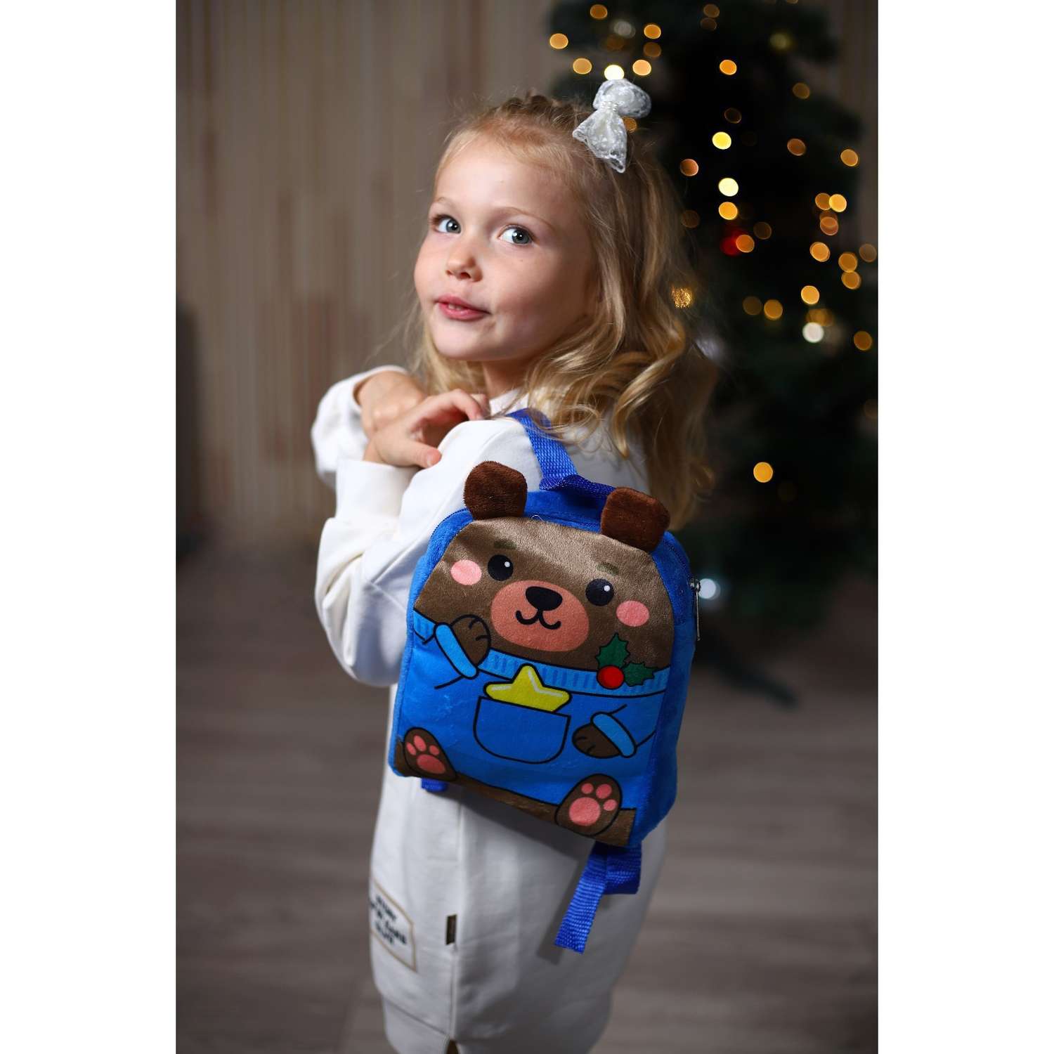 Рюкзак Milo Toys детский новогодний «Мишка со звёздочкой» 22х17 см - фото 8