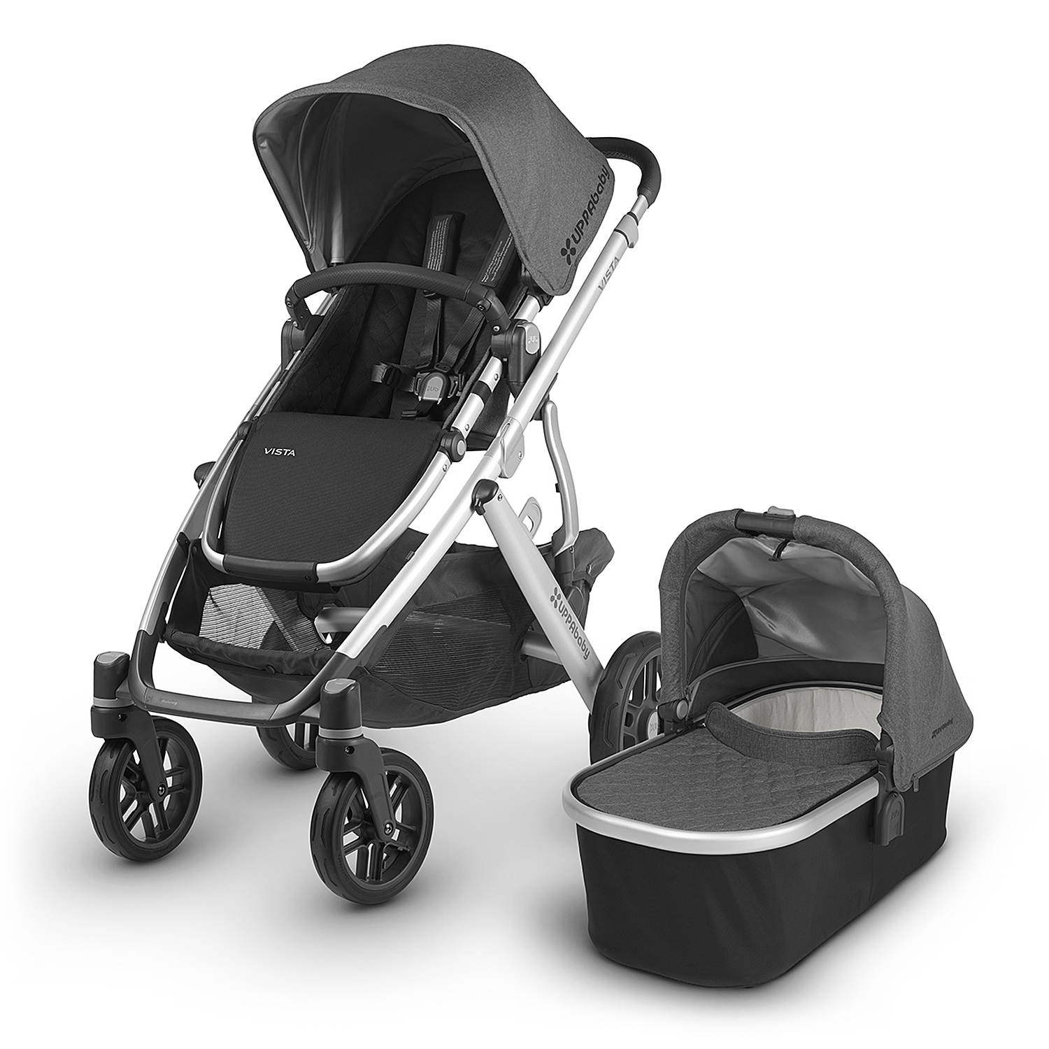 Коляска 2 в 1 UPPAbaby Vista 2018 Jordan Black-Grey melange - фото 1