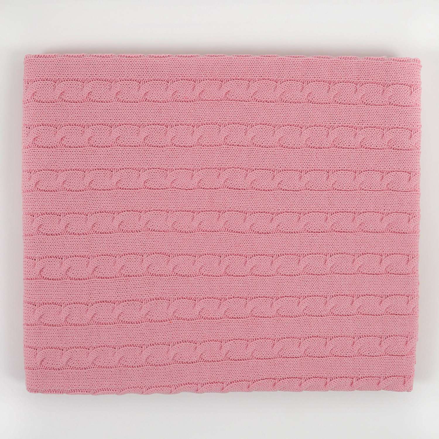 Плед-покрывало детский вязаный WARM WHIFF D-09 розовый на выписку в коляску в кроватку на лето 90x110 - фото 1