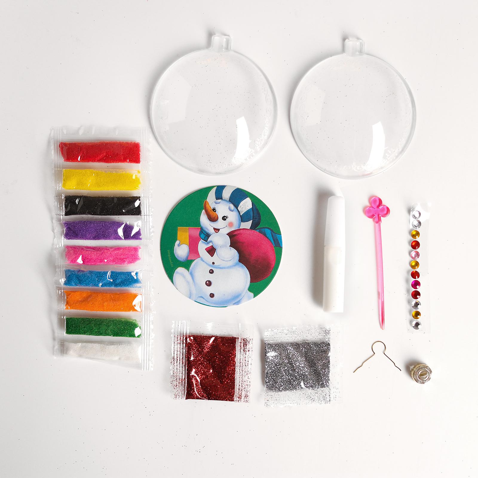 Набор для творчества Школа Талантов шар фреска Снеговик с подарками - фото 4