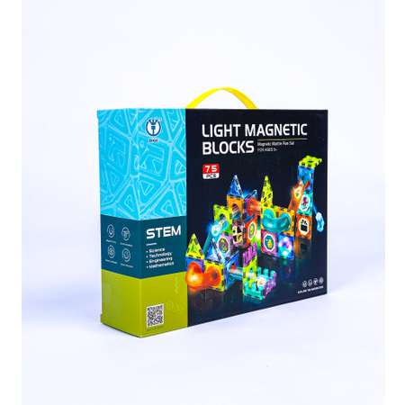 Магнитный конструктор Play Cool детский светящийся развивающий 75 деталей