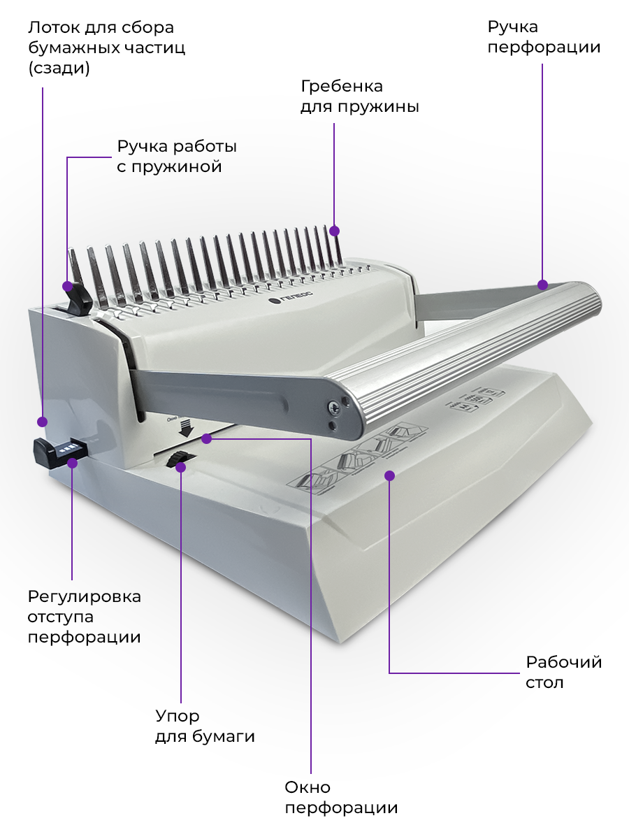 Брошюратор ГЕЛЕОС Переплетчик БП-16 пробивает до 16 листов - фото 5