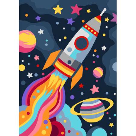 Картины по номерам Hobby Paint картон 15х21 см Космическая ракета