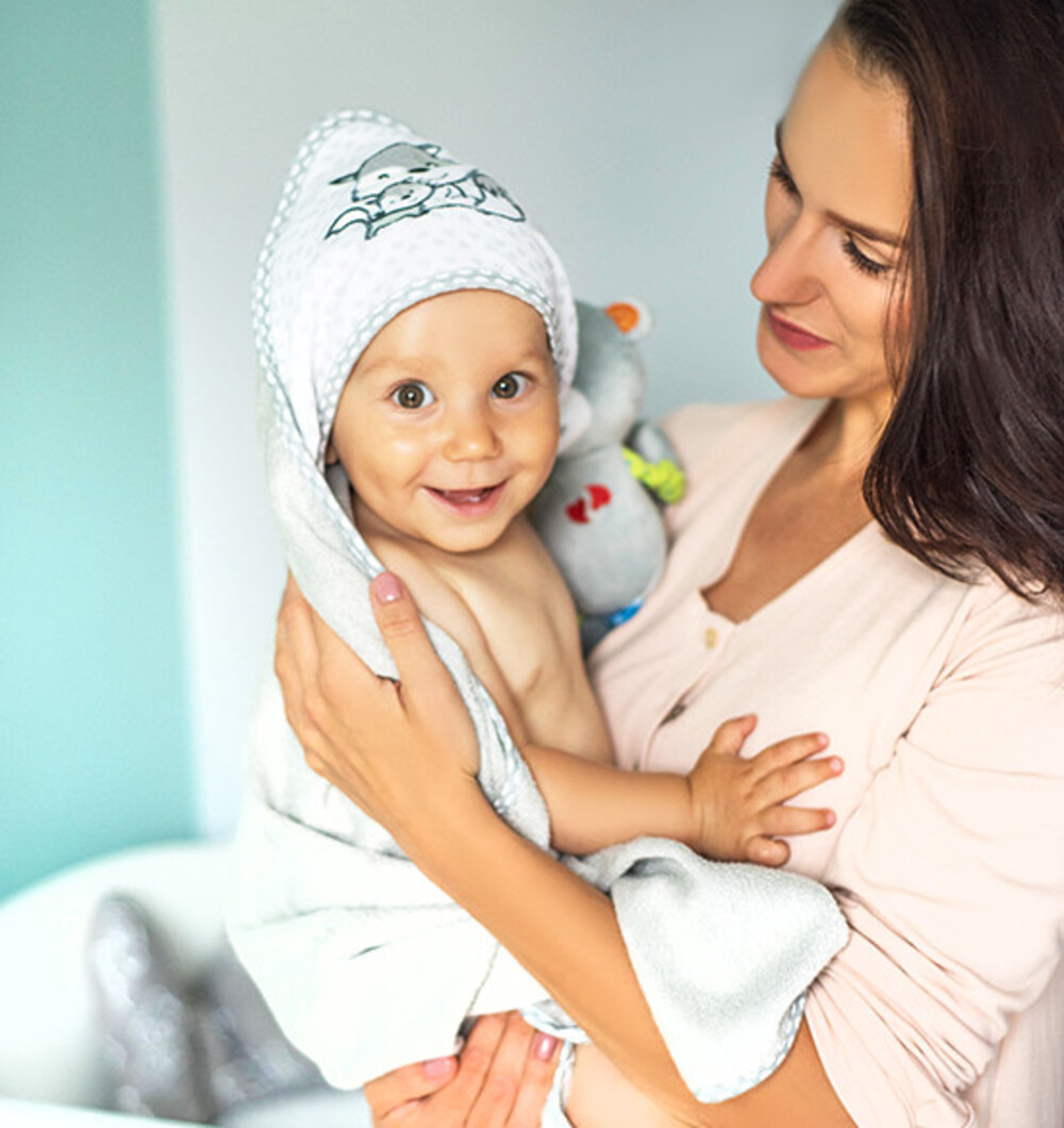 Полотенце Babyono махровое бамбуковое 100х100 см. Арт.346/03 серое - фото 2