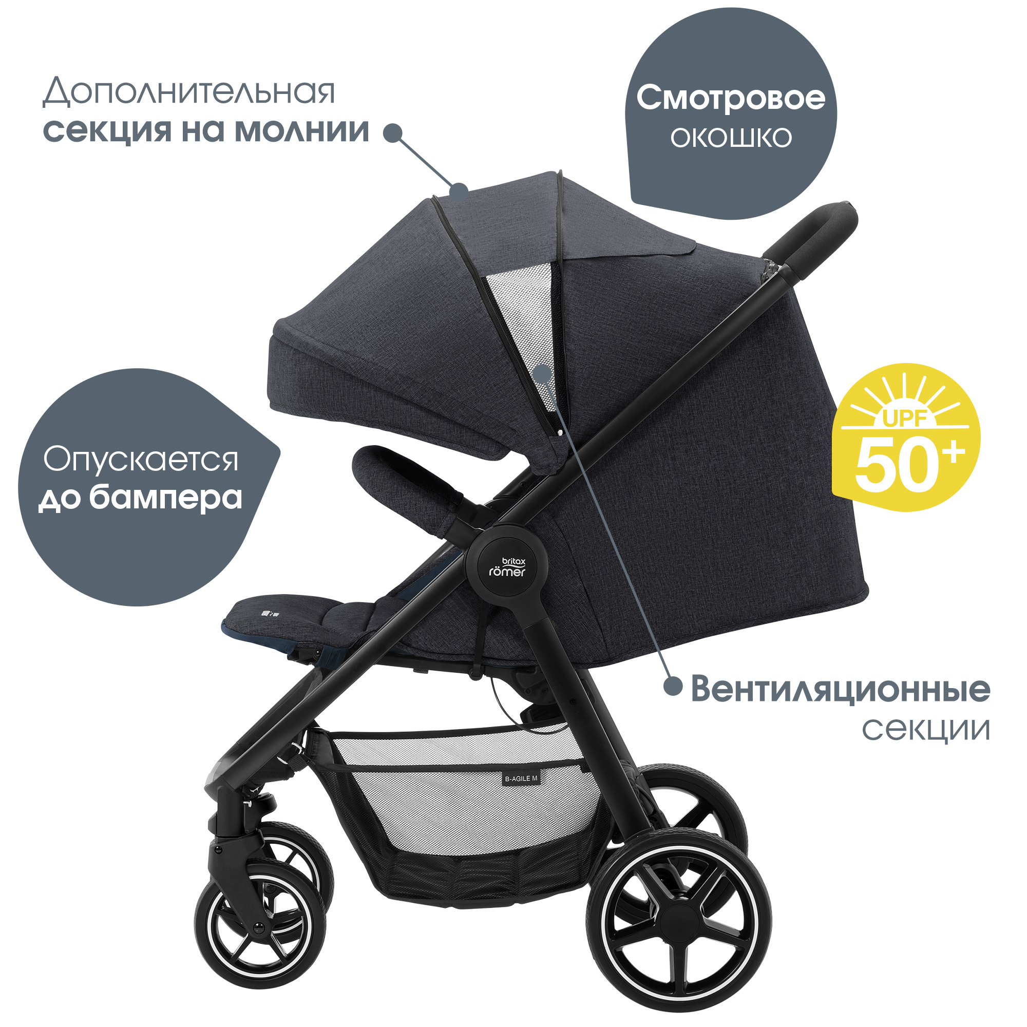 Коляска Britax Roemer B-Agile M Black shadow - фото 2