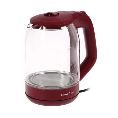 Чайник Luazon Home электрический LSK-1809 стекло 1.8 л 1500 Вт подсветка красный