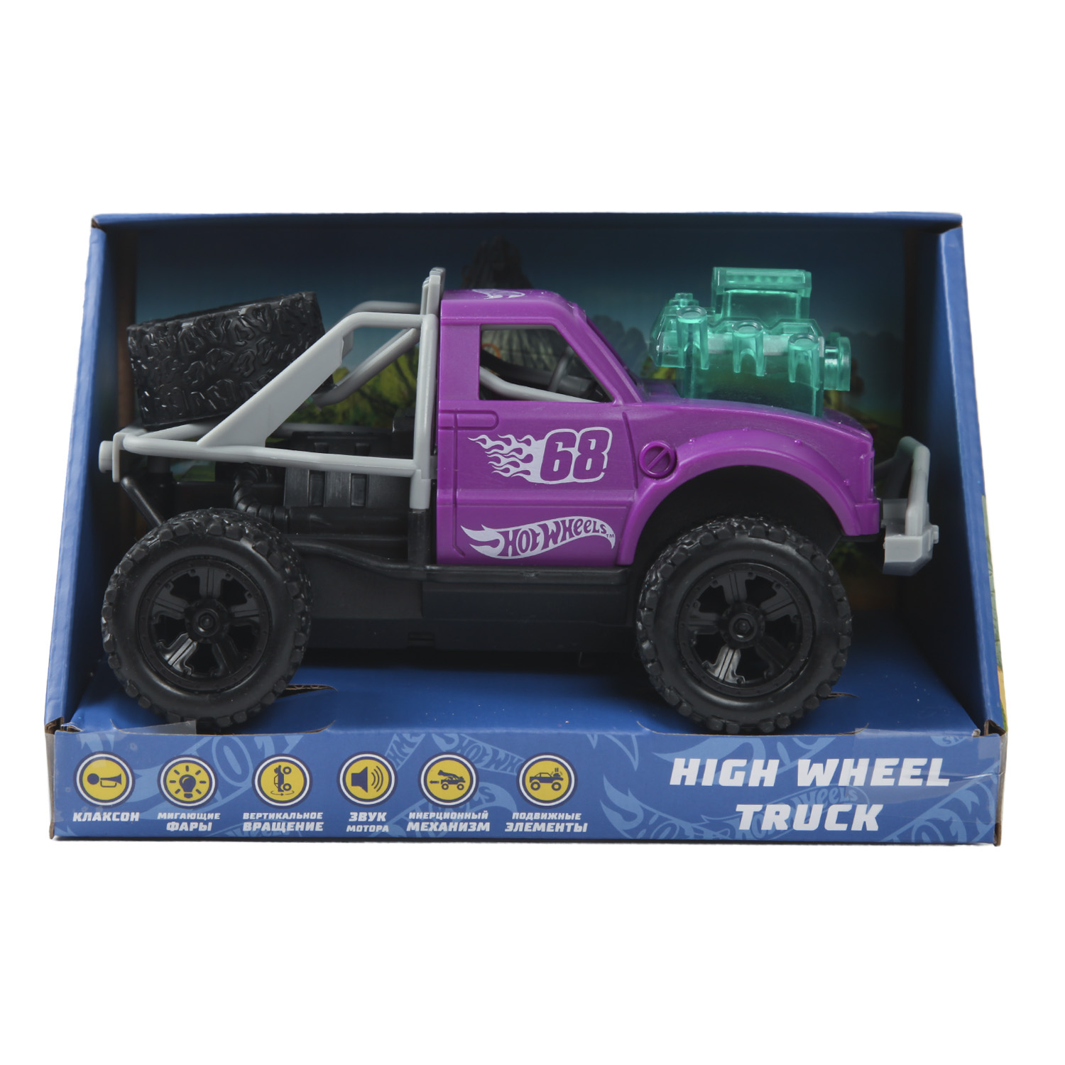 Машина Hot Wheels Грузовик высокие колеса Фиолетовая DM0924 купить по цене  599 ₽ в интернет-магазине Детский мир