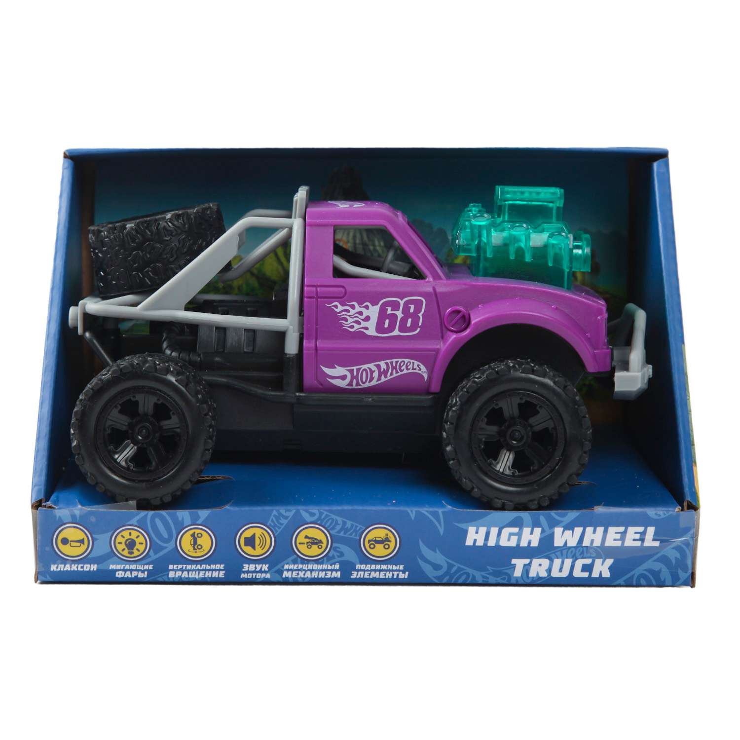 Машина Hot Wheels Грузовик высокие колеса Фиолетовая DM0924 DM0924 - фото 2