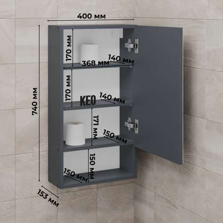 Шкаф навесной KEO ШКН-140-Графит