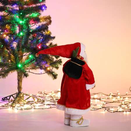 Фигура декоративная BABY STYLE Дед Мороз красный костюм с мешком шапка с бубенчиком 60 см