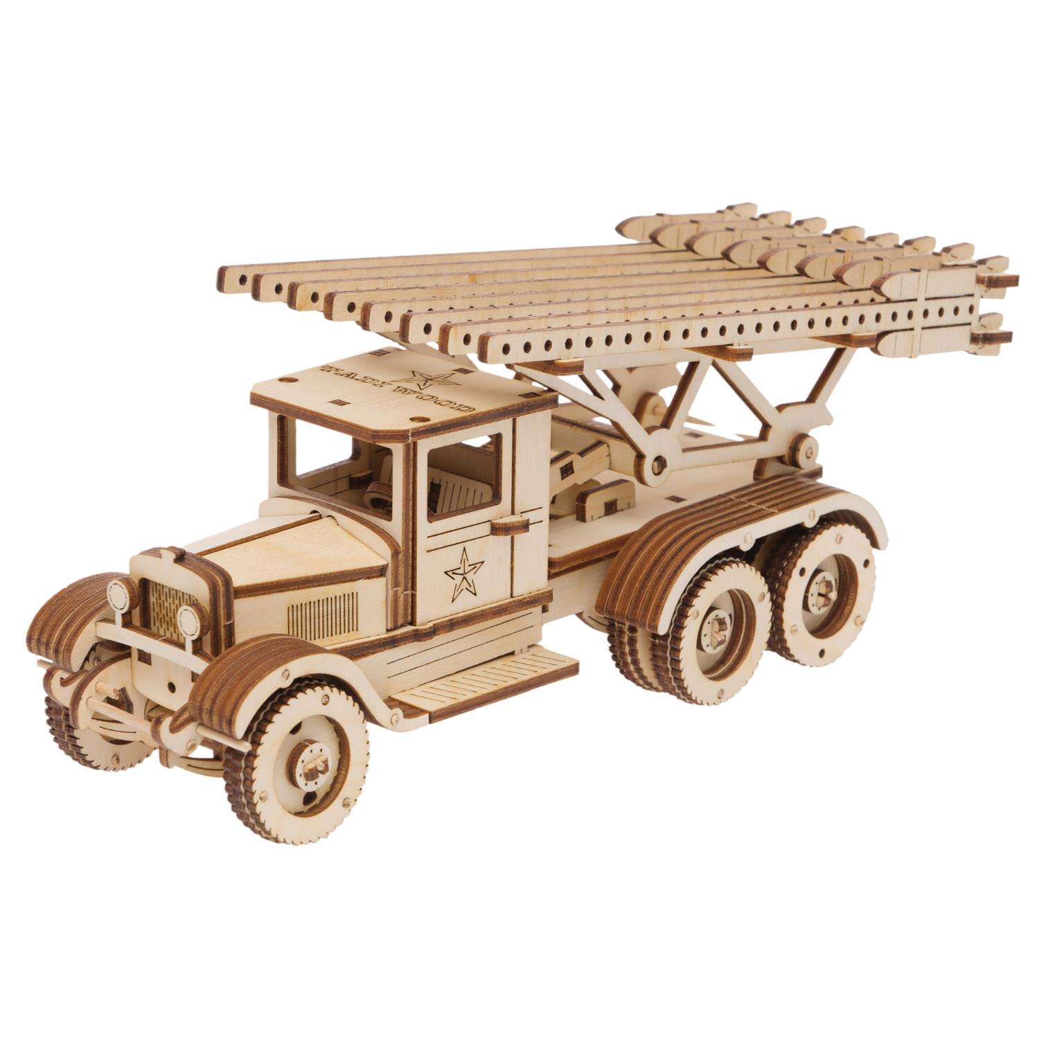 Сборная модель деревянная TADIWOOD ЗИС-5-БМ-13 Катюша 24 см. 195 деталей - фото 1