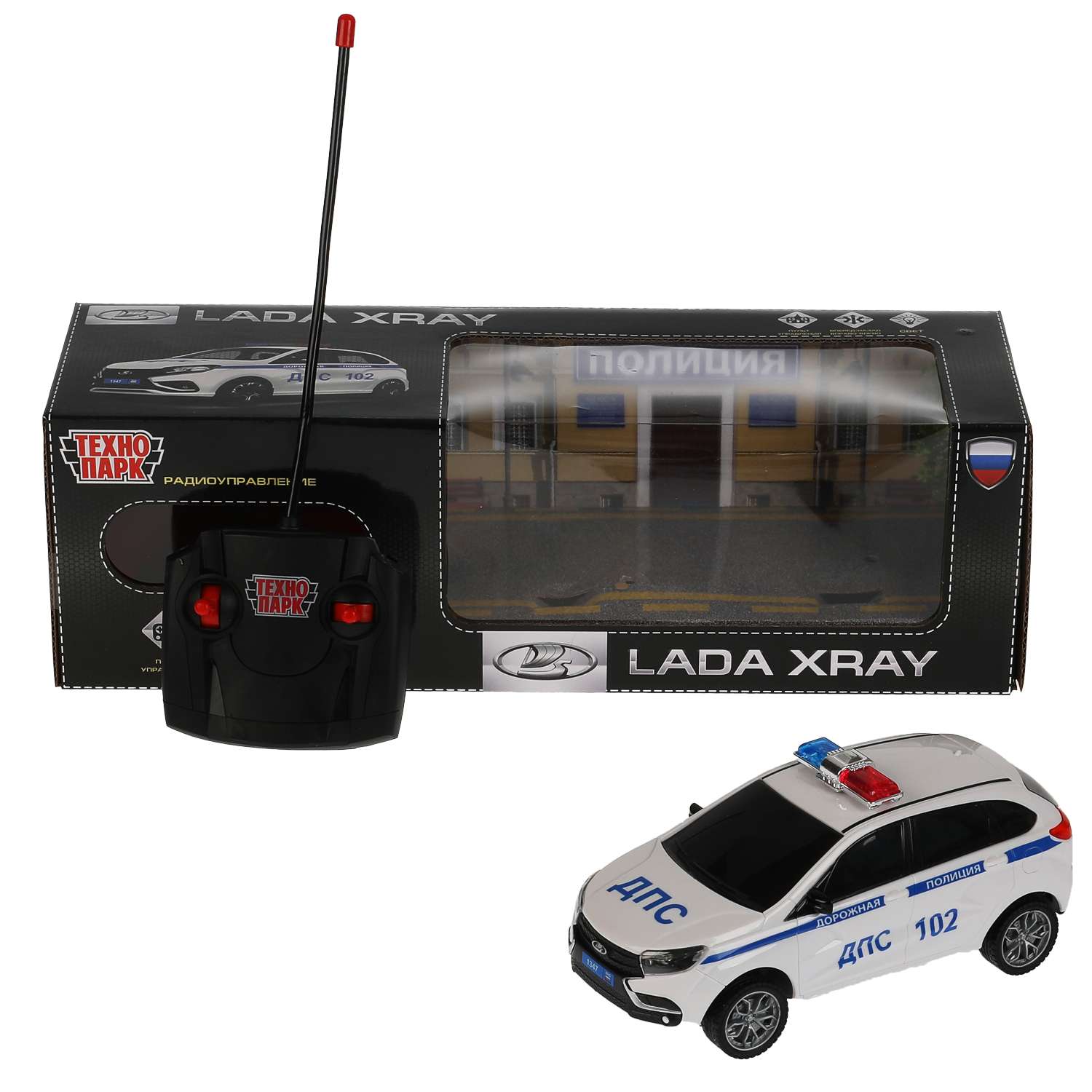 Машина Технопарк РУ Lada Xray Полиция 316344 - фото 3