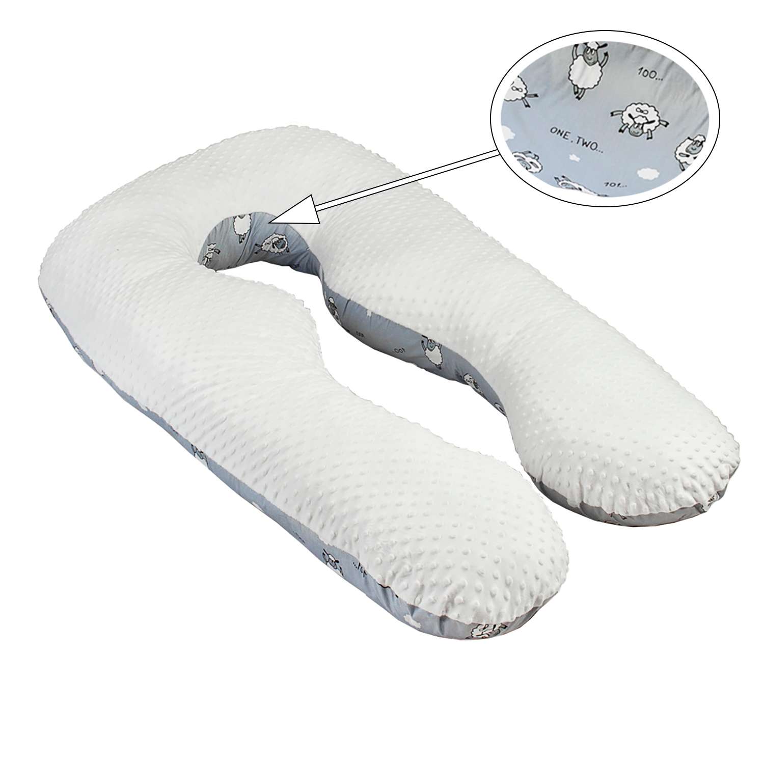 Подушка для беременных Amarobaby Mild Design Edition Засыпайка анатомическая Серый - фото 4